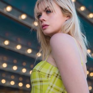 I Am Gia Tai Neon Mini Dress in Lime Plaid, like new,, XS